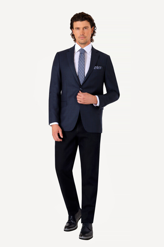 Erkek Lacivert Kahve Kışlık Tek Ceket