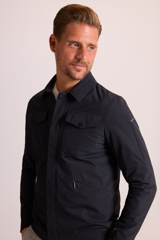 Erkek Lacivert Klasik Yaka Yazlık Mont