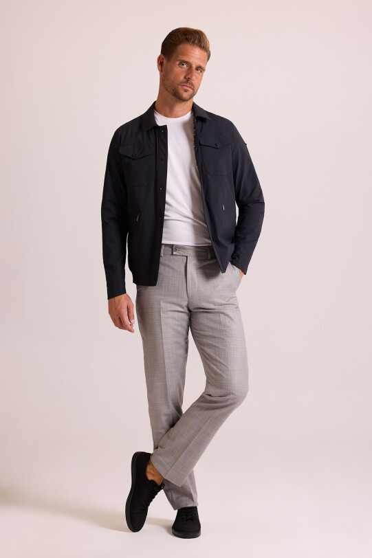 Erkek Lacivert Klasik Yaka Yazlık Mont