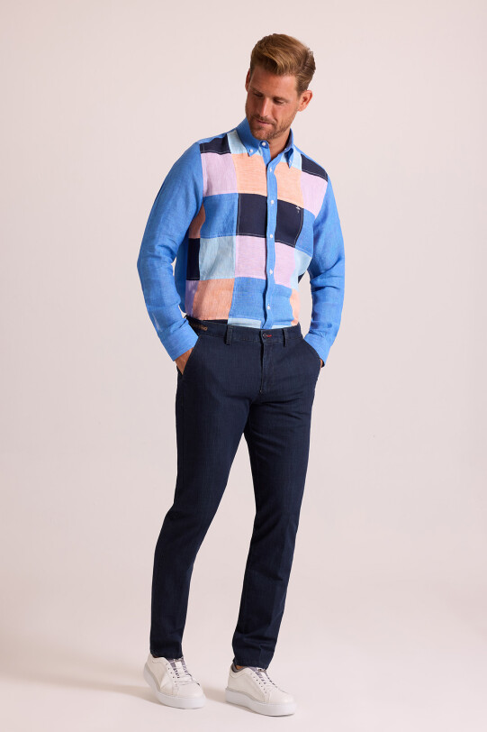 Erkek Lacivert Kot Pantolon