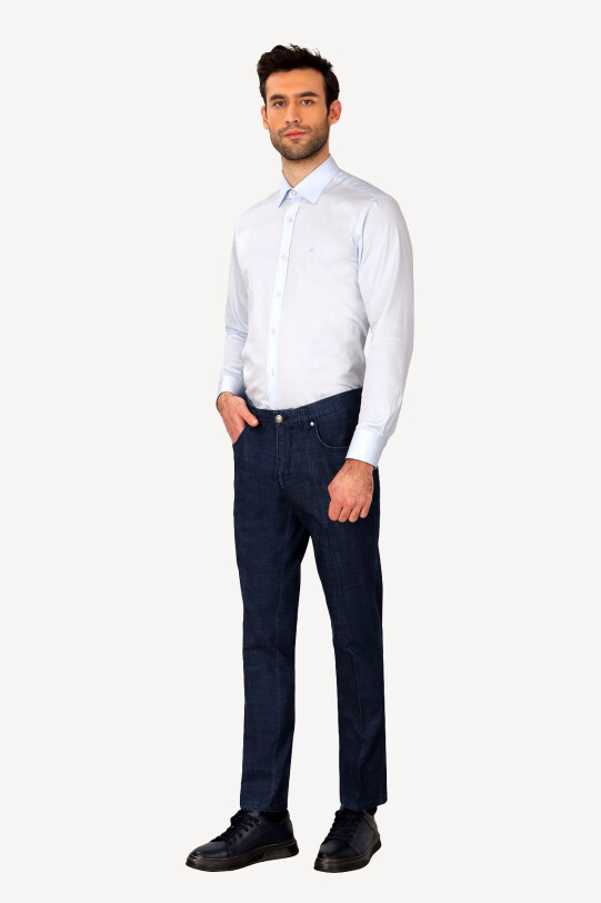 Erkek Lacivert Regular Fit Kot Pantolon