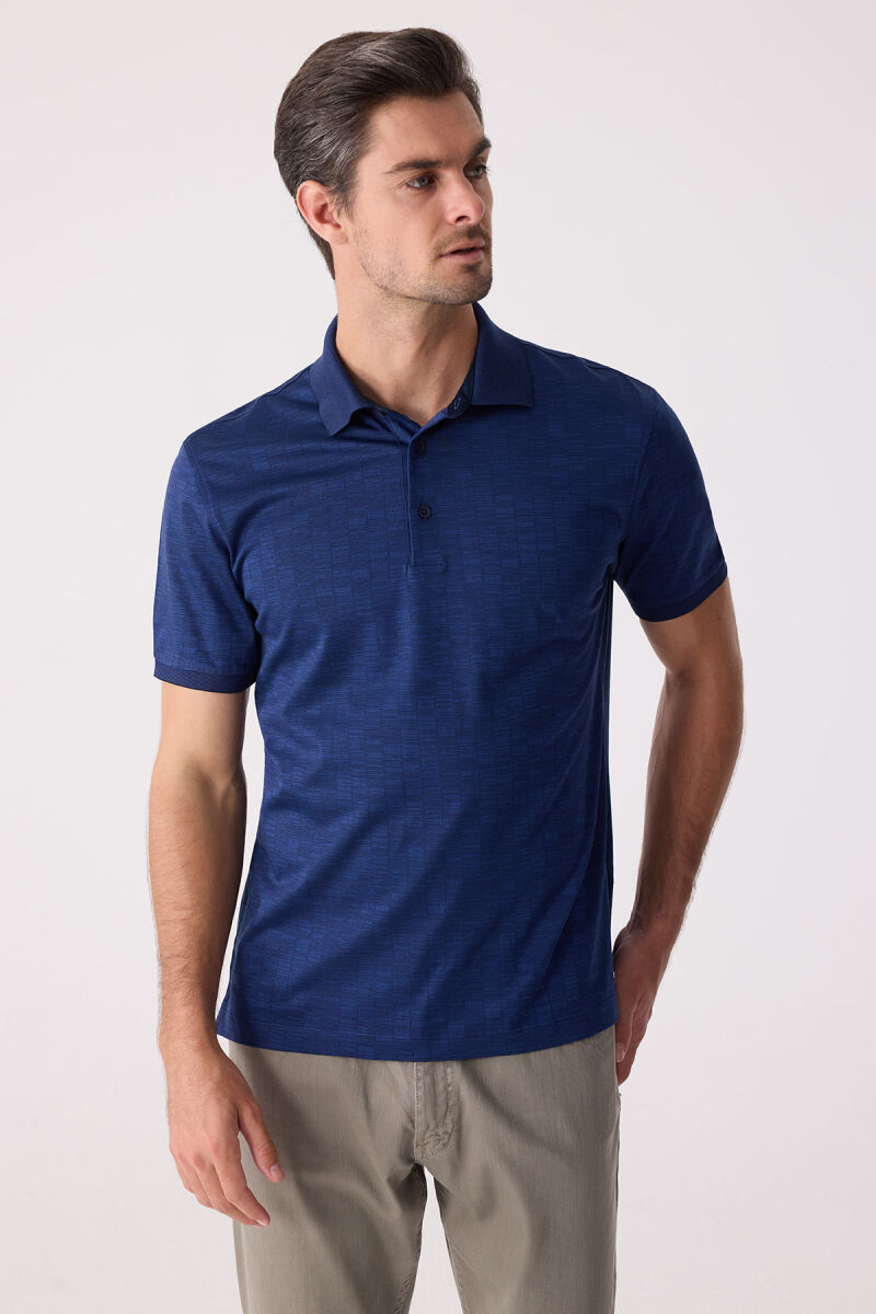 Erkek Lacivert Regular Fit Merserize Polo Yaka Tişört - 2