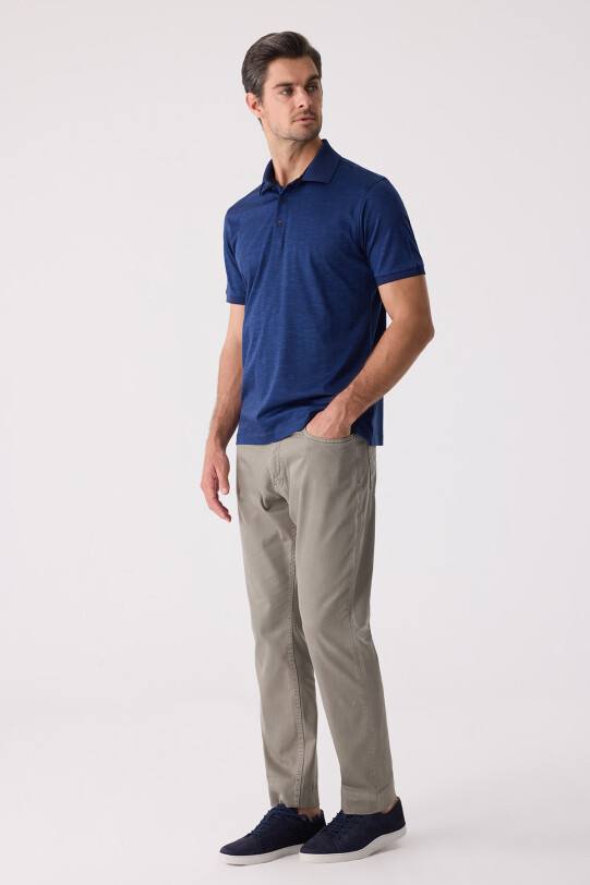 Erkek Lacivert Regular Fit Merserize Polo Yaka Tişört