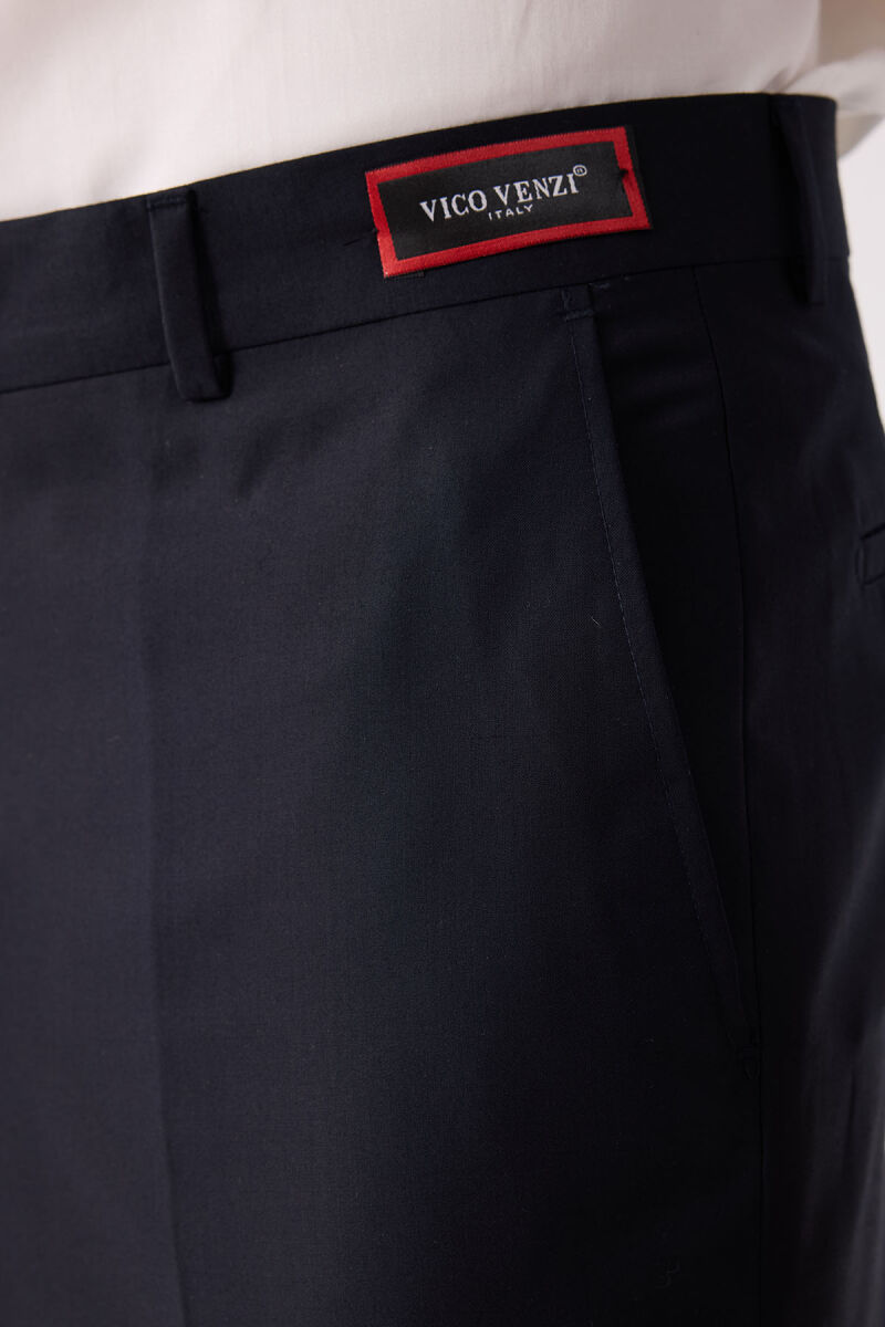 Erkek Lacivert Regular Fit Yan Cep Kumaş Pantolon - 7
