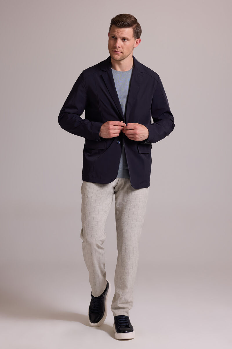 Erkek Lacivert Regular Fit Yazlık Ceket Mont - 4