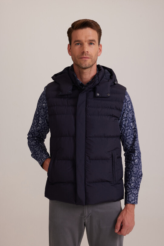 Erkek Lacivert Regular Fit Yelek