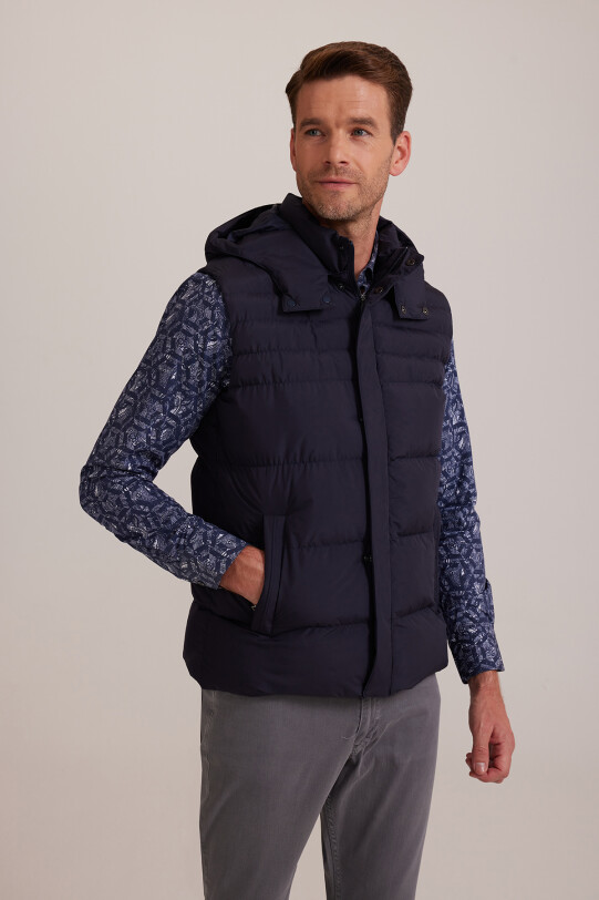 Erkek Lacivert Regular Fit Yelek