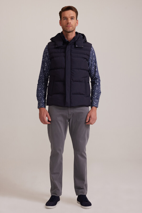 Erkek Lacivert Regular Fit Yelek