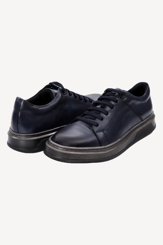 Erkek Lacivert Bağcıklı Casual Ayakkabı