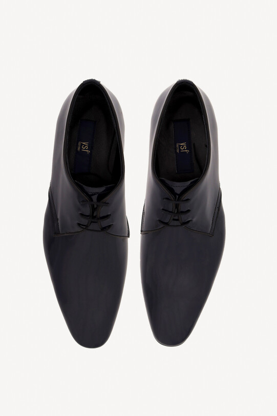 Erkek Lacivert Bağcıklı Klasik Rugan Ayakkabı