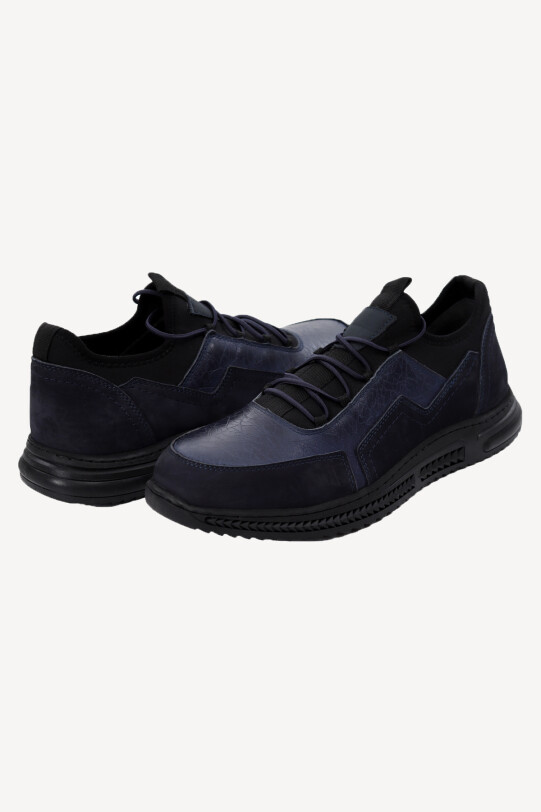 Erkek Lacivert Bağcıklı Nubuk Casual Ayakkabı