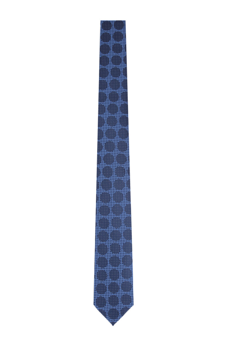 Erkek Lacivert Desenli Kravat - 1