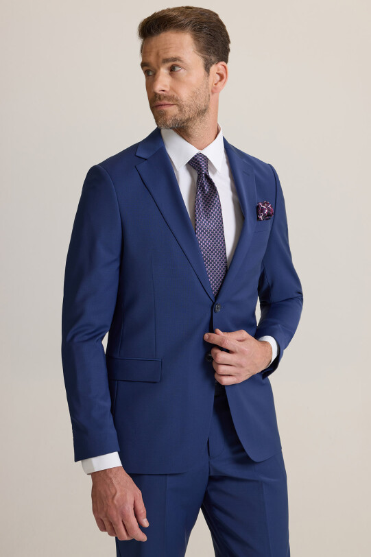 Erkek Lacivert Klasik Çift Yırtmaç Takım Elbise
