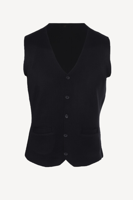 Erkek Lacivert Klasik Triko Yelek