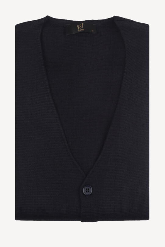 Erkek Lacivert Klasik Triko Yelek