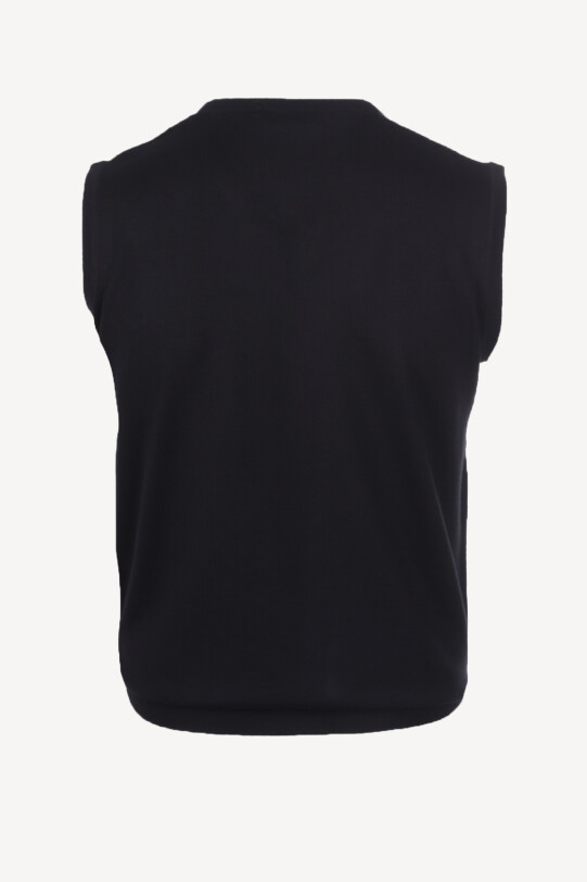 Erkek Lacivert Klasik V yaka Triko Süveter