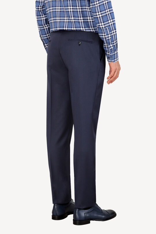 Erkek Lacivert Regular Fit Kumaş Pantolon