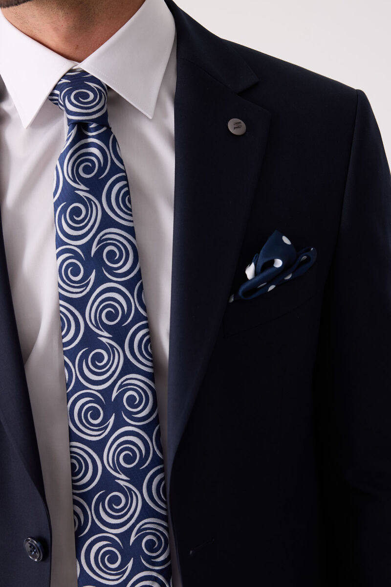 Erkek Lacivert Slim Fit Takım Elbise - 9