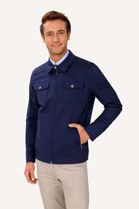 Erkek Lacivert Spor Yazlık Mont