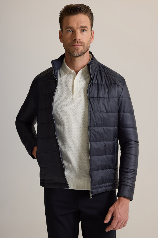 Erkek Lacivert Slim Fit Kaban