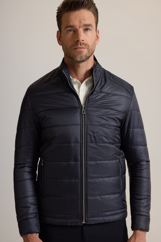 Erkek Lacivert Slim Fit Kaban