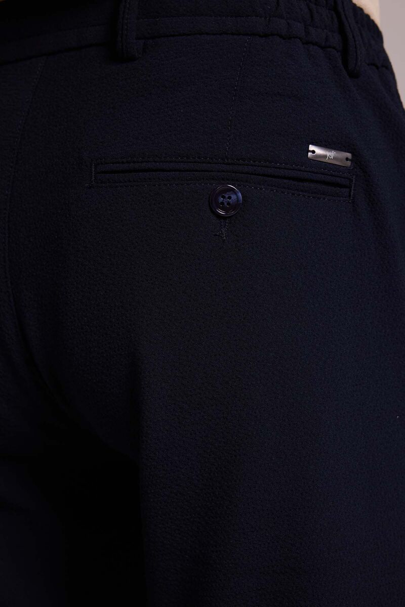 Erkek Lacivert Slim Fit Yan Cepli Jogger Pantolon - 8