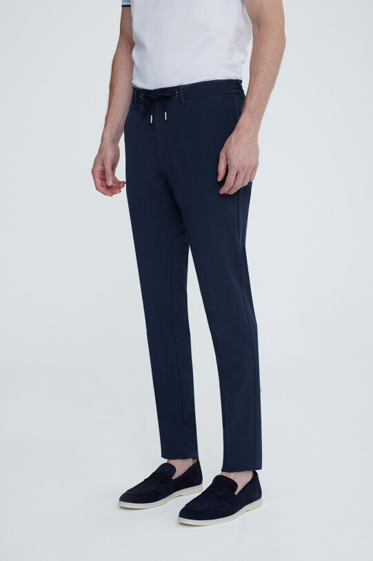 Erkek Lacivert Spor Slim Fit Jogger Yazlık Pantolon