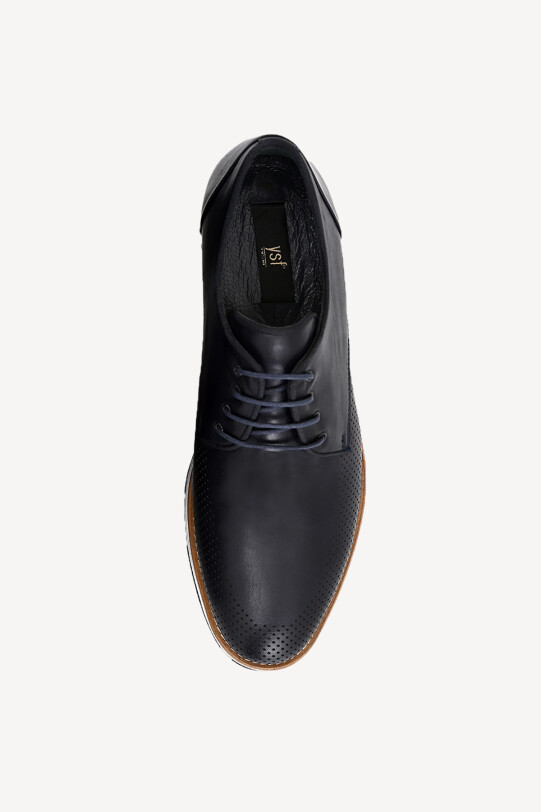 Erkek Lacivert Spor Yüksek Taban Bağcıklı Casual Ayakkabı