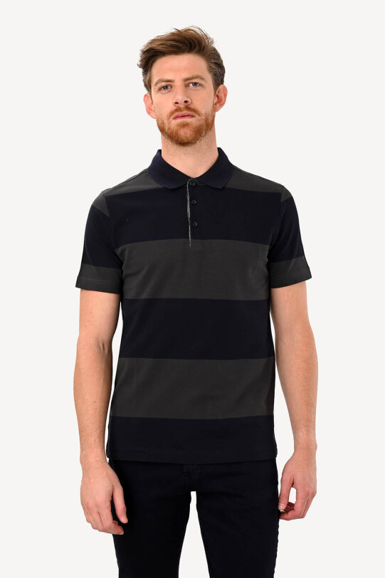 Erkek Lacivert Yeşil T-Shirt Polo Yaka