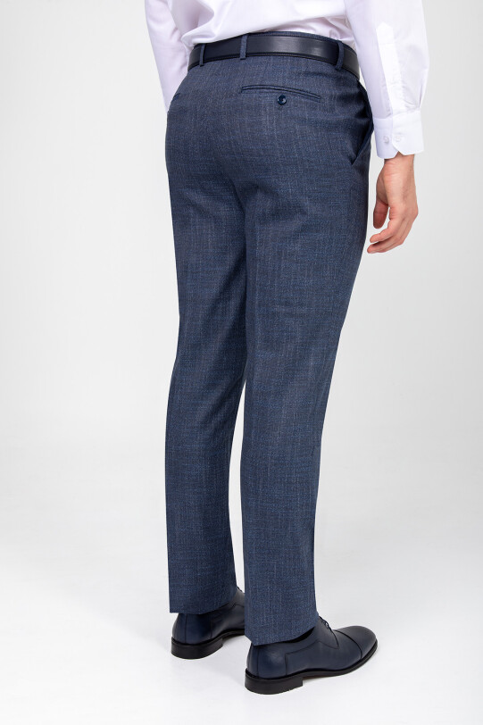 Erkek Mavi Regular Fit Kumaş Pantolon