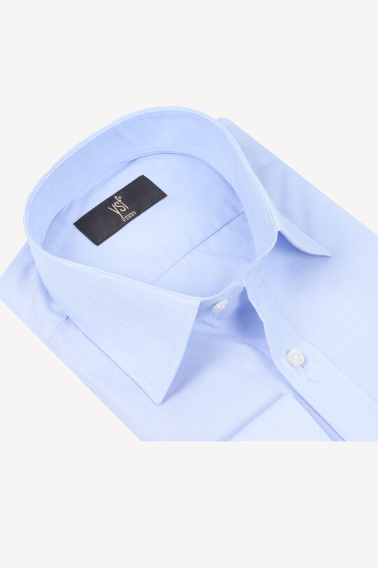 Erkek Mavi Slim Fit Pamuk Gömlek