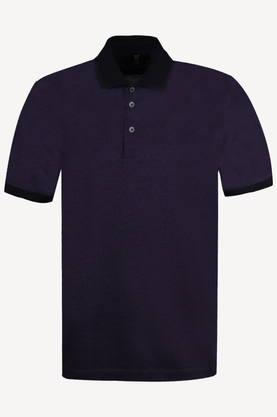 Erkek Mor Desenli Polo Yaka Tshirt