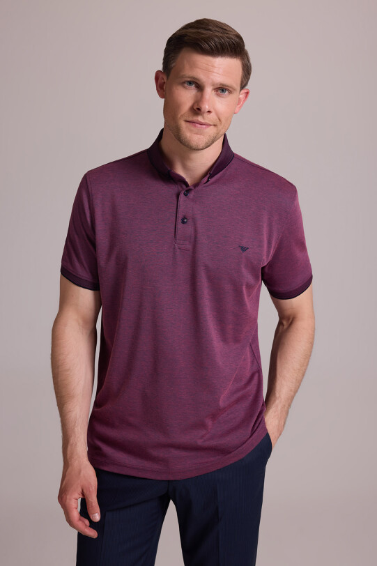 Erkek Mürdüm Regular Fit Merserize Polo Yaka T-shirt