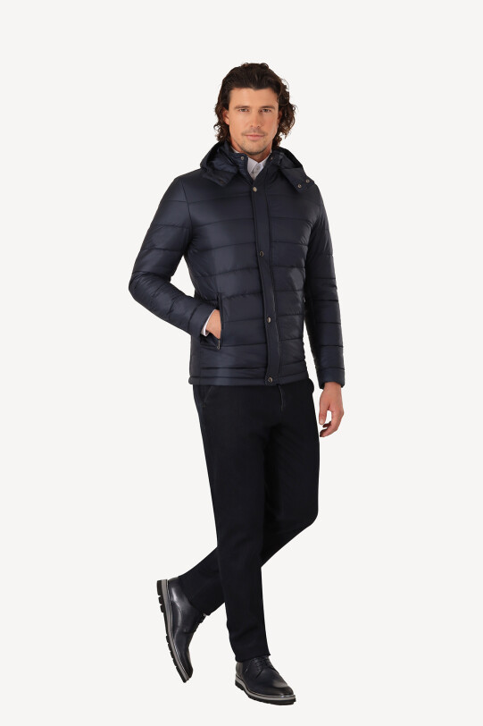 Erkek Parlament Regular Fit Kapüşonlu Kaban