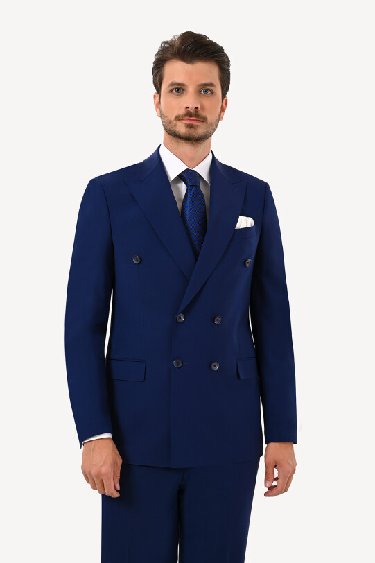 Erkek Parlament Regular Fit Kırlangıç Yaka Kruvaze Takım Elbise