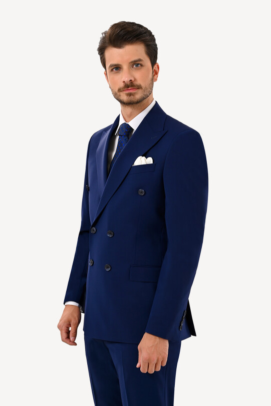 Erkek Parlament Regular Fit Kırlangıç Yaka Kruvaze Takım Elbise