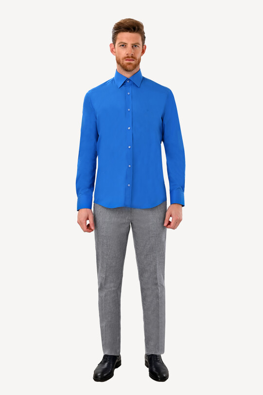 Erkek Parlament Uzun Kol Slim Fit Gömlek