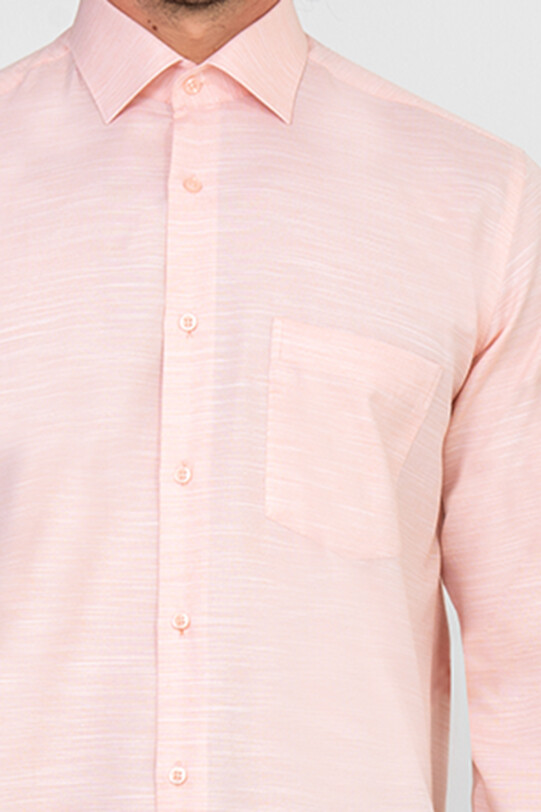 Erkek Pembe Uzun Kol Regular Fit Gömlek