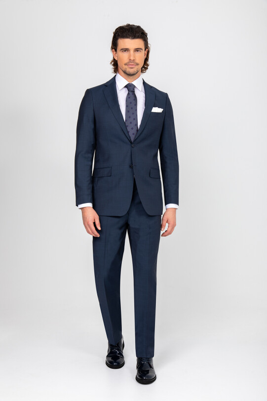 Erkek Petrol Regular Fit Takım Elbise
