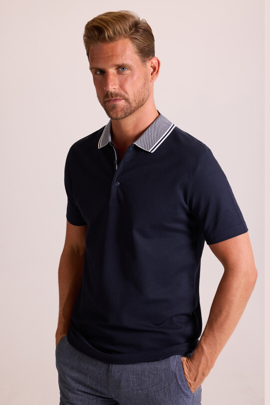 Erkek Lacivert Polo Yaka T-Shirt