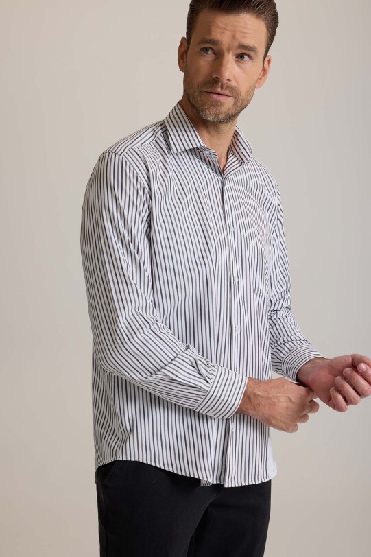Erkek Regular Fit Çizgili Gömlek