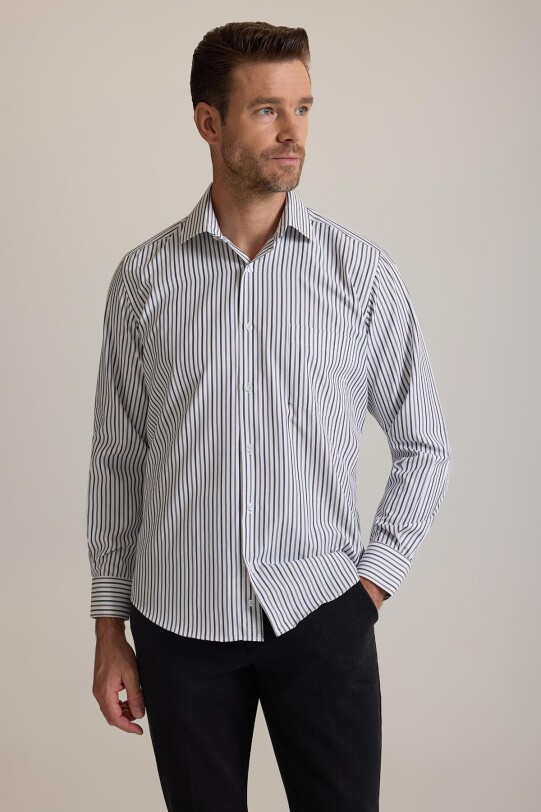 Erkek Regular Fit Çizgili Gömlek
