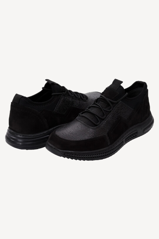 Erkek Siyah Bağcıklı Nubuk Casual Ayakkabı