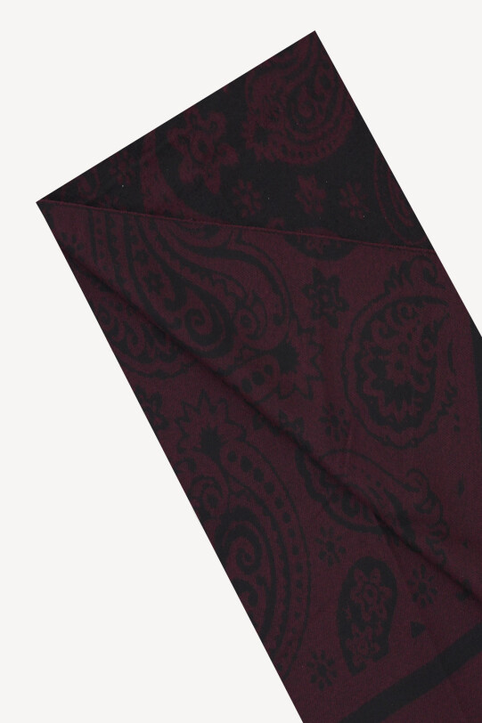 Erkek Siyah Bordo Desenli Kaşkol - YSF (1)