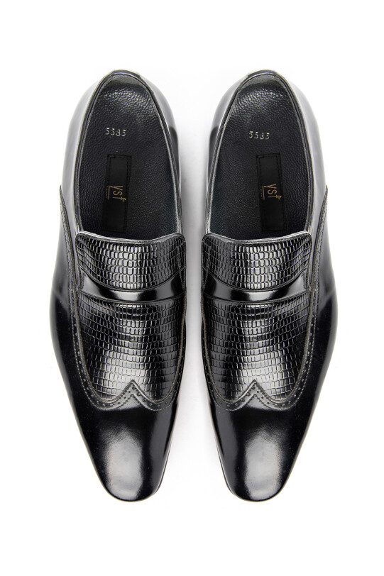 Erkek Siyah Desenli Rugan Ayakkabı