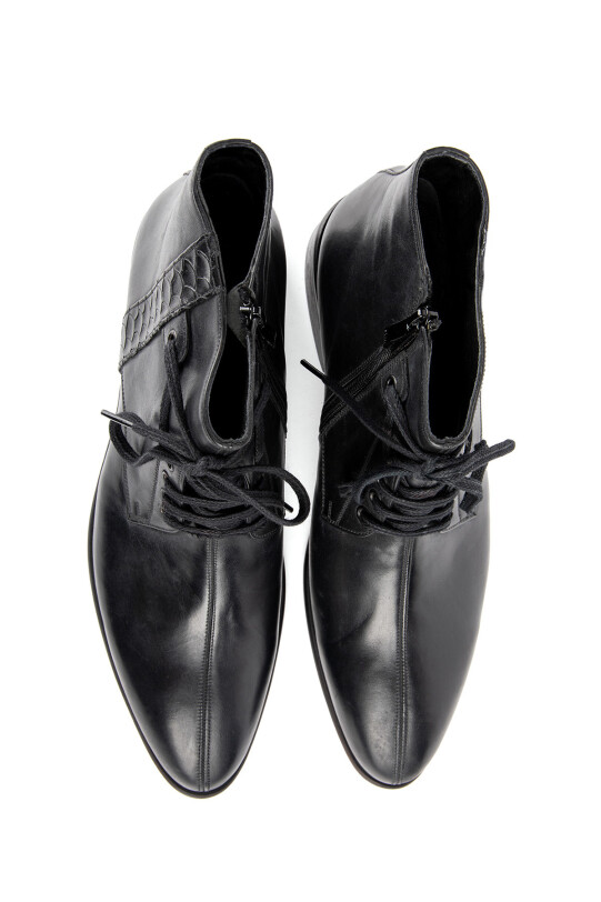 Erkek Siyah Fermuarlı Bot