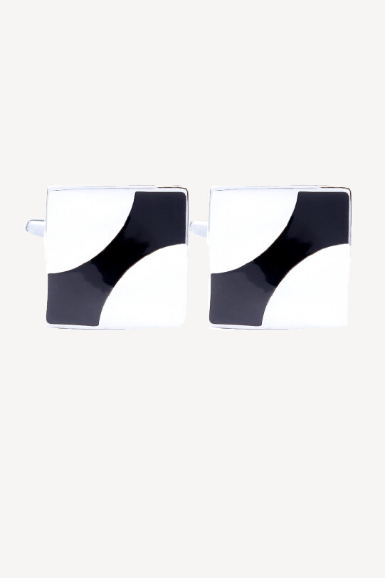 Erkek Siyah Gri Kol Düğmesi - YSF