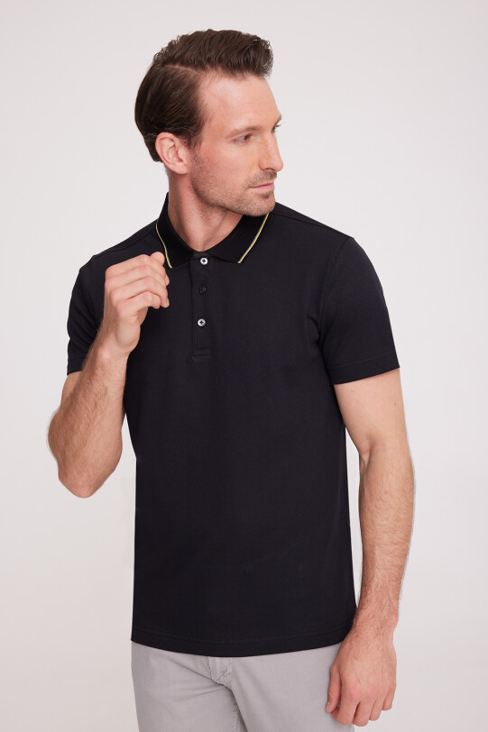 Erkek Siyah Polo Yaka T-Shirt