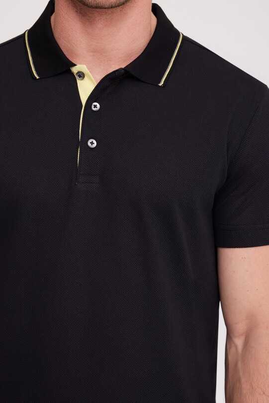 Erkek Siyah Polo Yaka T-Shirt