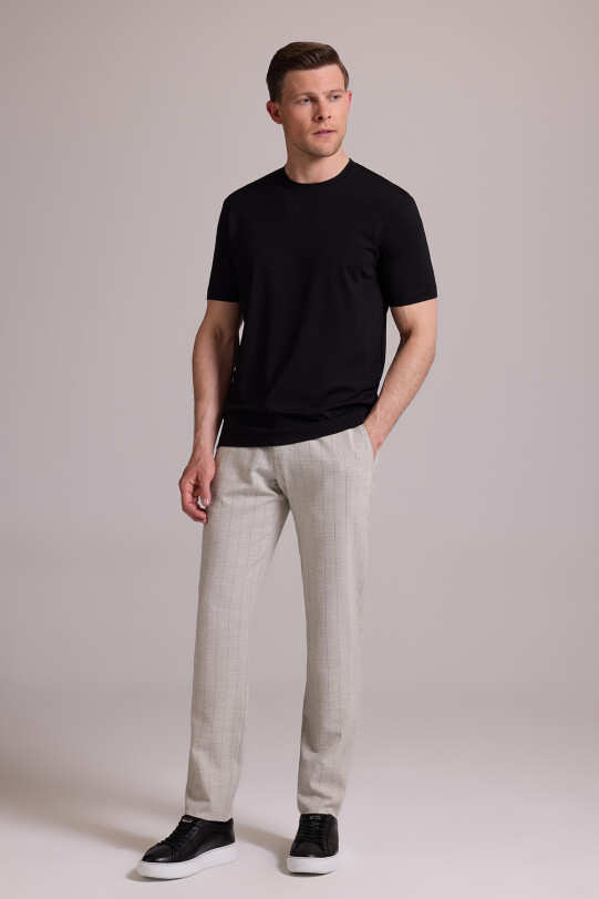 Erkek Siyah Regular Fit Bisiklet Yaka T-shirt